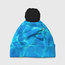 Шапка с помпоном Вода, цвет: 3D-черный