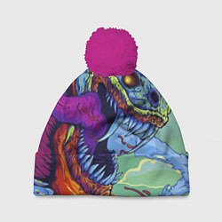 Шапка с помпоном HYPERBEAST, цвет: 3D-малиновый