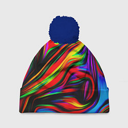 Шапка с помпоном ABSTRACT, цвет: 3D-тёмно-синий