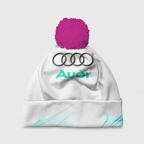 Шапка c помпоном Audi / 3D-Малиновый – фото 1