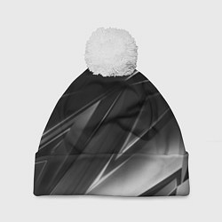 Шапка с помпоном GEOMETRY STRIPES BLACK & WHITE, цвет: 3D-белый