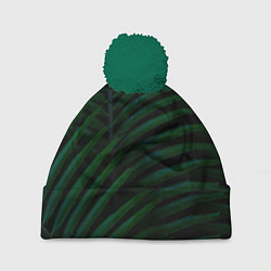 Шапка с помпоном Пальмовые листья, цвет: 3D-зеленый