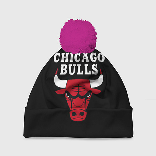 Шапка c помпоном CHICAGO BULLS / 3D-Малиновый – фото 1