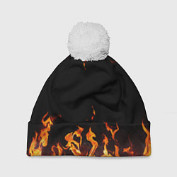 Шапка c помпоном FIRE ОГОНЬ