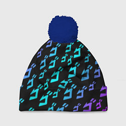Шапка с помпоном JOJOS BIZARRE ADVENTURE, цвет: 3D-тёмно-синий