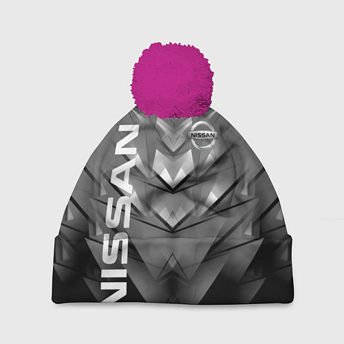 Шапка c помпоном NISSAN / 3D-Малиновый – фото 1