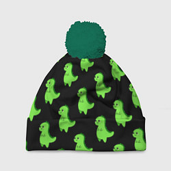 Шапка c помпоном Динозавры
