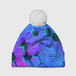 Шапка с помпоном Geometry, цвет: 3D-белый