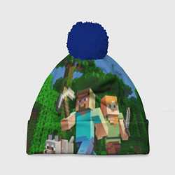 Шапка с помпоном Minecraft, цвет: 3D-тёмно-синий