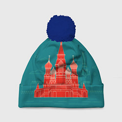 Шапка с помпоном Москва, цвет: 3D-тёмно-синий