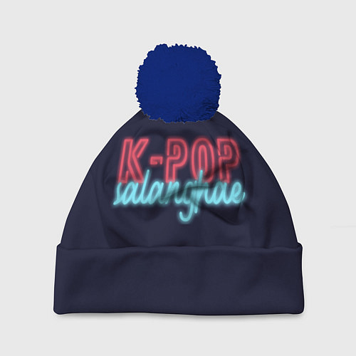 Шапка c помпоном LOVE K-POP / 3D-Тёмно-синий – фото 1