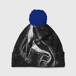 Шапка с помпоном Космический Кит, цвет: 3D-тёмно-синий
