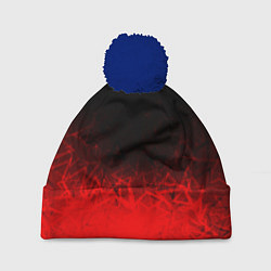 Шапка c помпоном КРАСНО-ЧЕРНЫЙ ГРАДИЕНТ