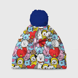 Шапка с помпоном BT21 BTS, цвет: 3D-тёмно-синий