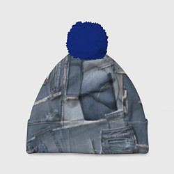 Шапка с помпоном Jeans life, цвет: 3D-тёмно-синий