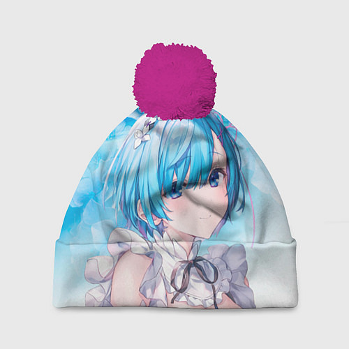 Шапка c помпоном Рем / 3D-Малиновый – фото 1