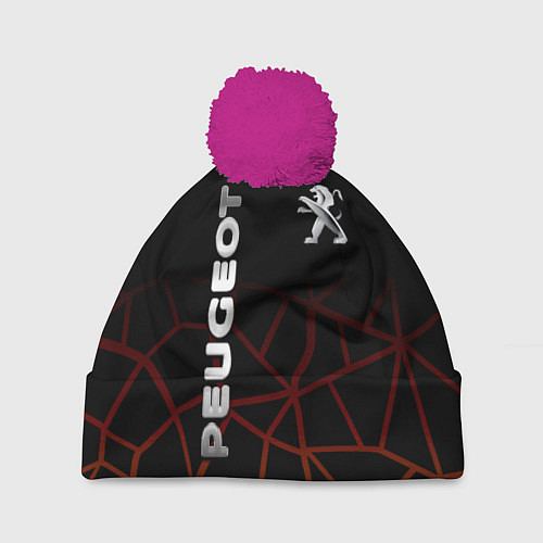 Шапка c помпоном PEUGEOT / 3D-Малиновый – фото 1