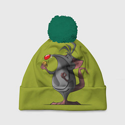 Шапка с помпоном Мышь дегустатор, цвет: 3D-зеленый