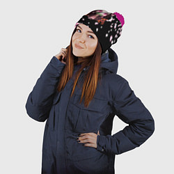 Шапка с помпоном NEZUKO НЕЗУКО, цвет: 3D-малиновый — фото 2