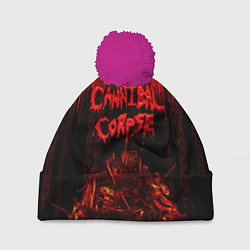 Шапка с помпоном CANNIBAL CORPSE, цвет: 3D-малиновый