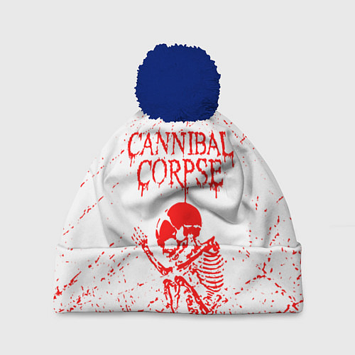 Шапка c помпоном Cannibal corpse / 3D-Тёмно-синий – фото 1
