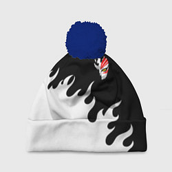 Шапка с помпоном BLEACH FIRE БЛИЧ ОГОНЬ, цвет: 3D-тёмно-синий