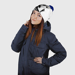 Шапка с помпоном Магическая битва Годжо, цвет: 3D-тёмно-синий — фото 2