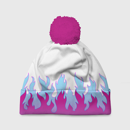 Шапка c помпоном ПЛАМЯ 1 0 / 3D-Малиновый – фото 1
