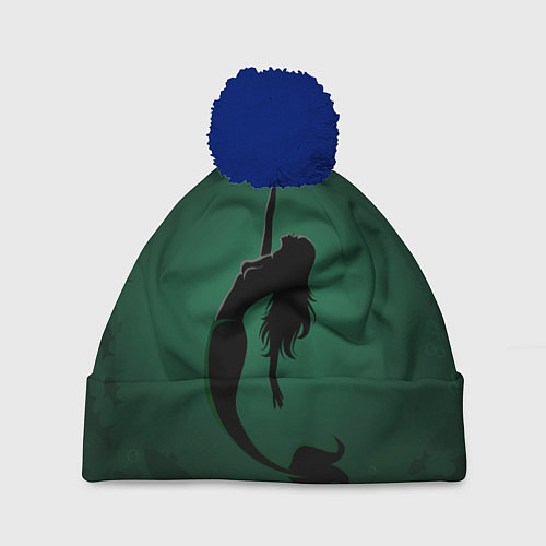 Шапка c помпоном Русалка силуэт / 3D-Тёмно-синий – фото 1