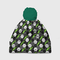 Шапка с помпоном Текстура мяча, цвет: 3D-зеленый