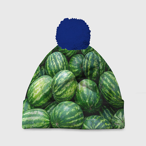 Шапка c помпоном Арбузы / 3D-Тёмно-синий – фото 1