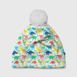 Шапка с помпоном DINOSAUR, цвет: 3D-белый