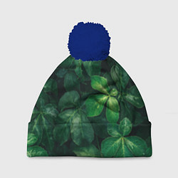Шапка с помпоном Тропическая листва Тропики Z, цвет: 3D-тёмно-синий