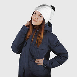 Шапка с помпоном Бирюзовая и синяя геометрия, цвет: 3D-черный — фото 2