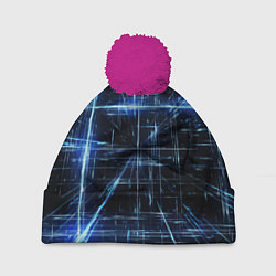 Шапка с помпоном Линии неона, цвет: 3D-малиновый