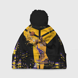 Шапка с помпоном Los angeles lakers NBA, цвет: 3D-черный