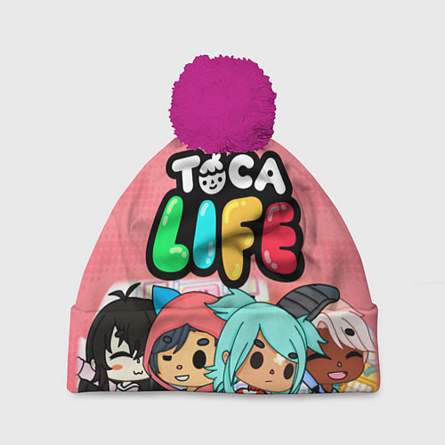 Шапка c помпоном Toca Life / 3D-Малиновый – фото 1
