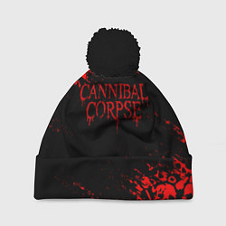 Шапка c помпоном CANNIBAL CORPSE КРАСНЫЕ ЧЕРЕПА