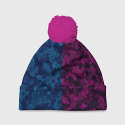 Шапка с помпоном NEON MILITARY НЕОНОВОЕ МИЛИТАРИ, цвет: 3D-малиновый