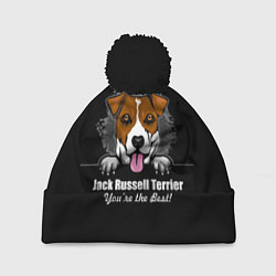 Шапка c помпоном Джек-Рассел-Терьер Jack Russell Terrier