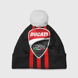 Шапка c помпоном DUCATI CARBON LOGO ITALY CONCERN