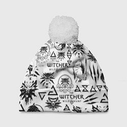 Шапка с помпоном THE WITCHER LOGOBOMBING ЧЁРНО БЕЛЫЙ ВЕДЬМАК ПАТТЕР, цвет: 3D-белый