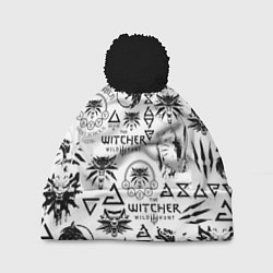 Шапка с помпоном THE WITCHER LOGOBOMBING ЧЁРНО БЕЛЫЙ ВЕДЬМАК ПАТТЕР, цвет: 3D-черный
