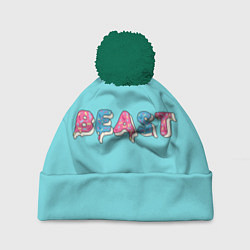 Шапка с помпоном Mr Beast Donut, цвет: 3D-зеленый