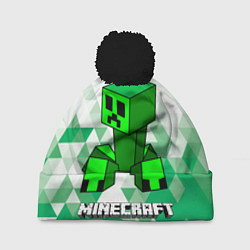 Шапка с помпоном Minecraft Creeper ползучий камикадзе, цвет: 3D-черный