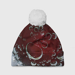 Шапка с помпоном Сочная вишня под водой, цвет: 3D-белый