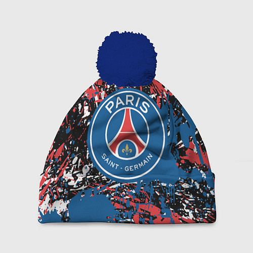 Шапка c помпоном PSG БРЫЗГИ КРАСОК СПОРТ / 3D-Тёмно-синий – фото 1