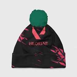 Шапка с помпоном Valorant паттерн, цвет: 3D-зеленый