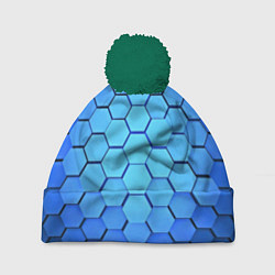 Шапка c помпоном Неоновые 3D ПЛИТЫ