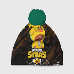Шапка с помпоном BRAWL STARS SALLY LEON БРЫЗГИ КРАСОК, цвет: 3D-зеленый